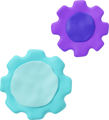 blue and purple gears PNG, SVG