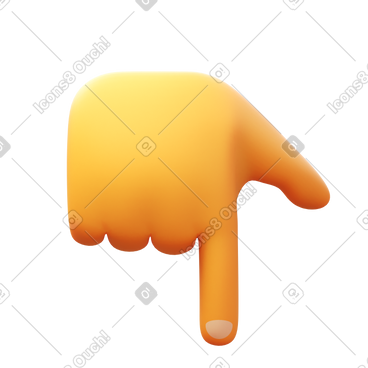 Finger pointing down PNG, SVG