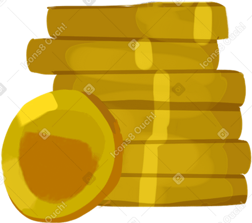 small stack of coins Illustration in PNG, SVG