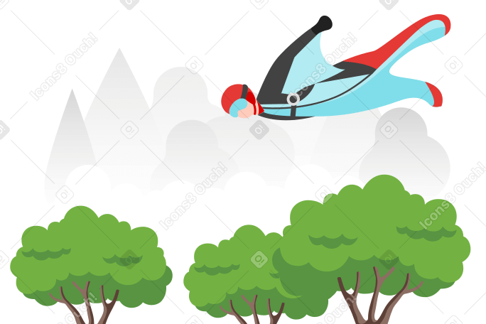 Wingsuit Illustration in PNG, SVG