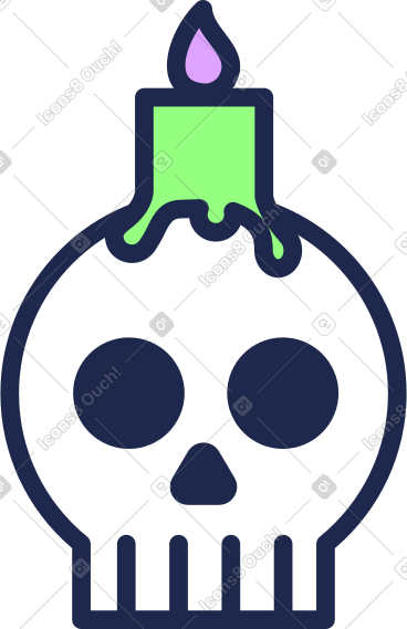 Candle on the skull PNG, SVG