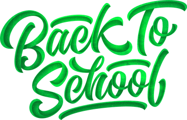 lettering back to school with shadows and green texture text PNG, SVG