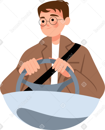 seated man driving Illustration in PNG, SVG