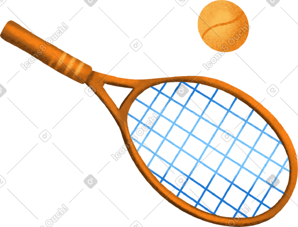 tennis racket and ball PNG, SVG