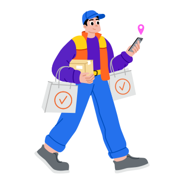 Delivery service with a man delivering packages PNG, SVG