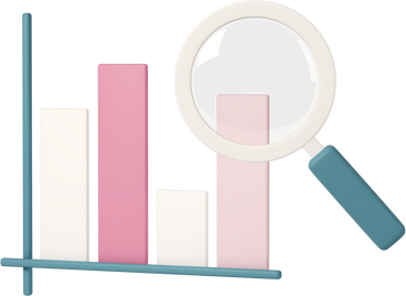 Bar graph and magnifying glass PNG, SVG