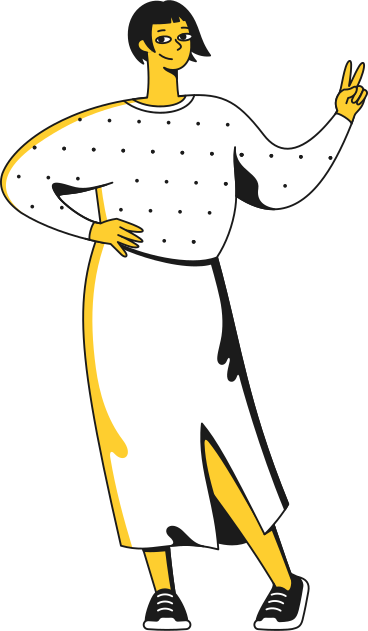 woman showing two fingers PNG, SVG