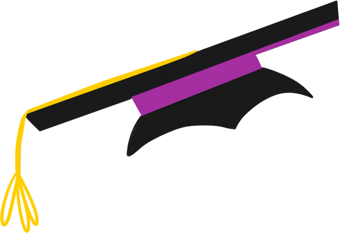Illustration chapeau de graduation aux formats PNG, SVG