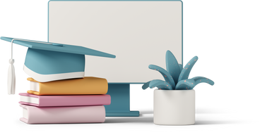 graduate's hat and books PNG, SVG