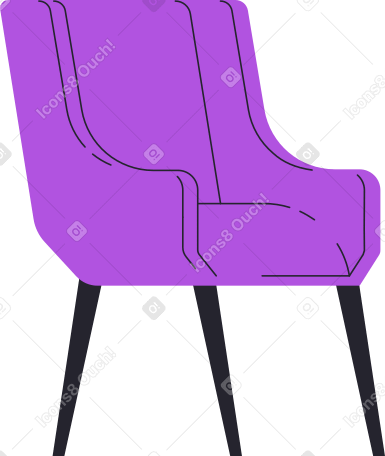 dark purple armchair Illustration in PNG, SVG