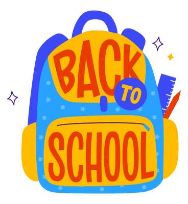 Lettrage retour à l'école sur un texte de sac à dos scolaire PNG, SVG