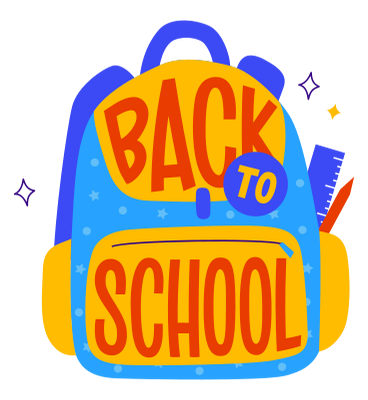 Letras de volta à escola em um texto de mochila escolar PNG, SVG