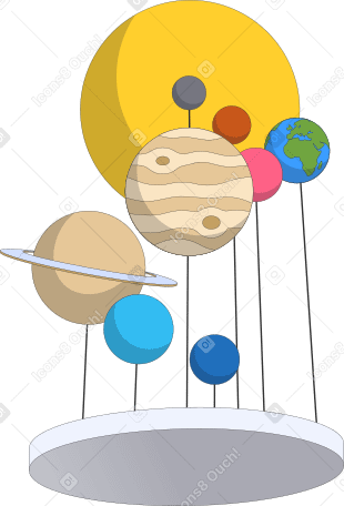 model of the solar system PNG, SVG