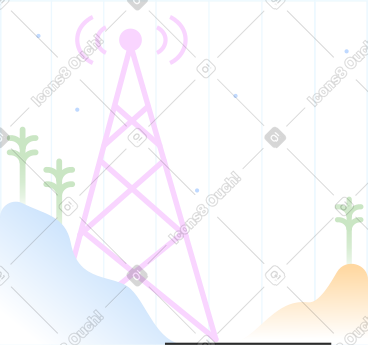 Striped background with cell tower PNG, SVG