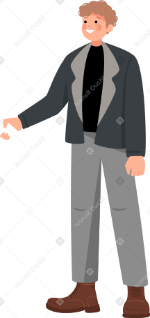 guy extends his hand Illustration in PNG, SVG