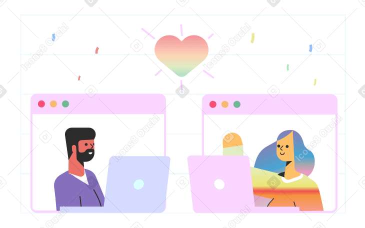 Online love Illustration in PNG, SVG