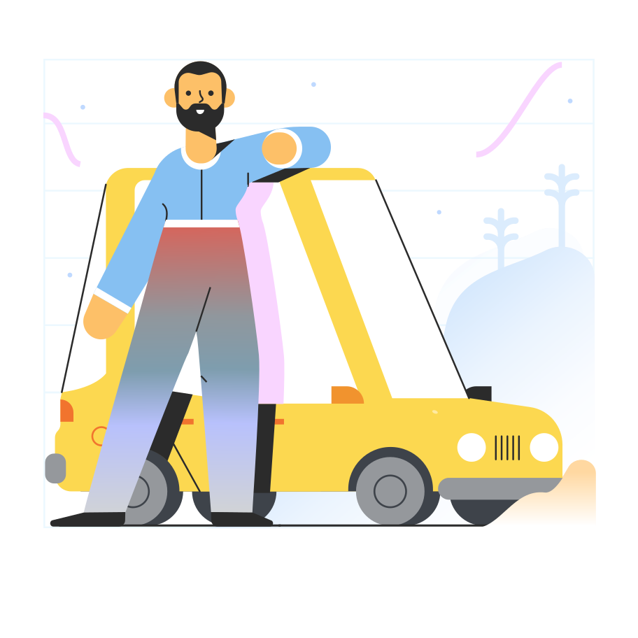 Car rental Illustration in PNG, SVG