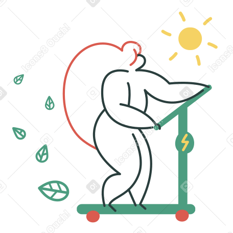 Ecological scooter Illustration in PNG, SVG