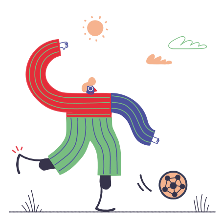 Illustration Jouer au football aux formats PNG, SVG