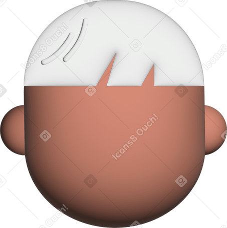 head with straight fringe PNG, SVG