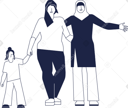 Due donne africane con bambino PNG, SVG