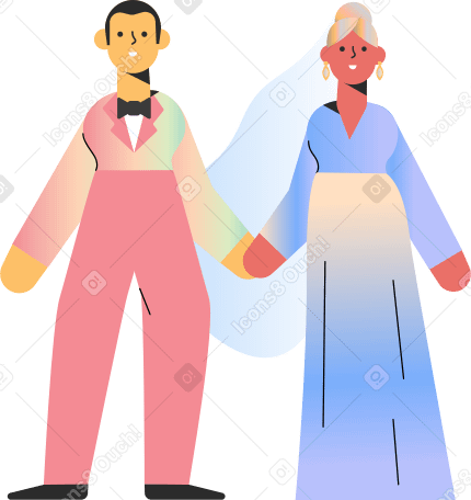 wedding couple Illustration in PNG, SVG