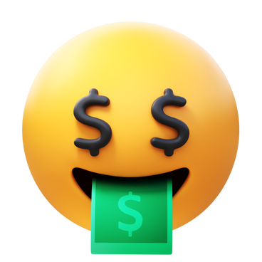 お金の口の顔の絵文字 PNG、SVG
