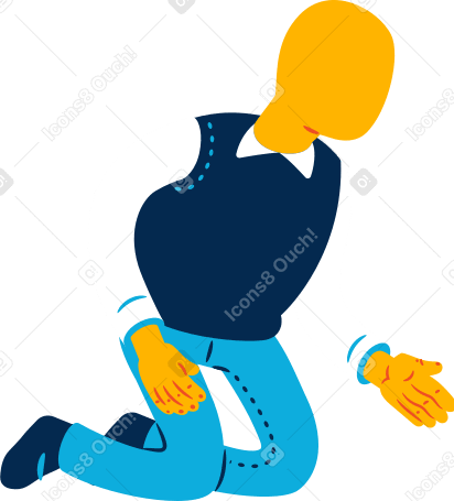 old man sitting on knees Illustration in PNG, SVG
