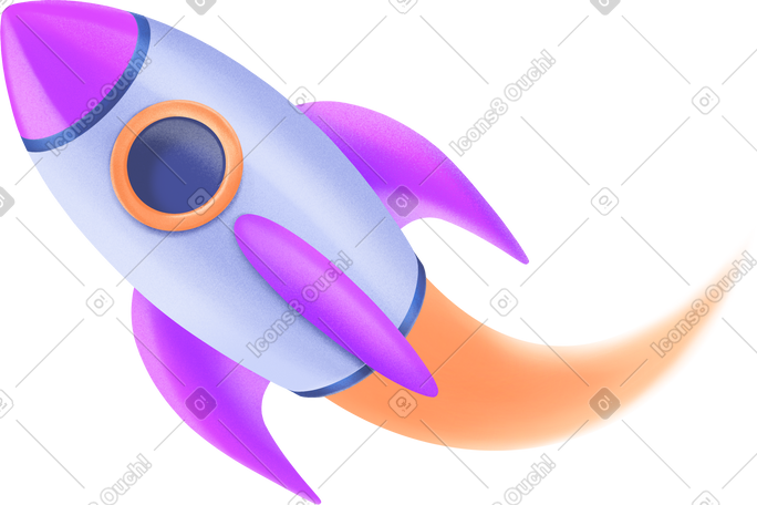 flying space rocket PNG, SVG