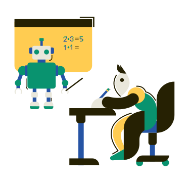 Robot teaching math PNG, SVG