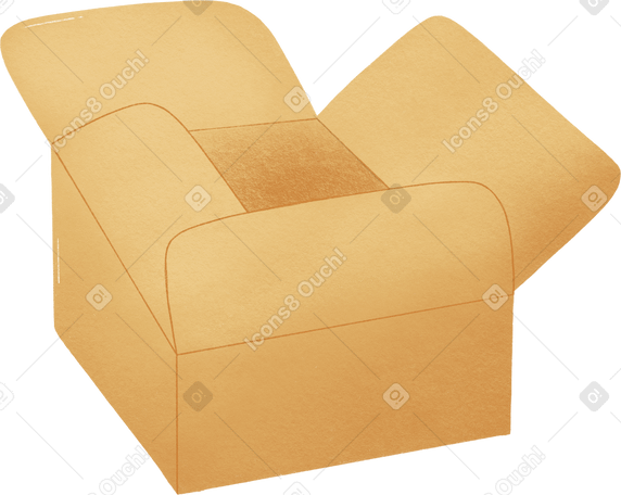 opened cardboard box Illustration in PNG, SVG