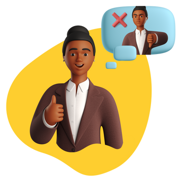 Two-faced businesswoman giving a thumbs up PNG, SVG