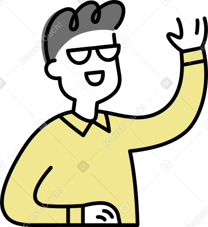 мужчина поднимает руку в PNG, SVG