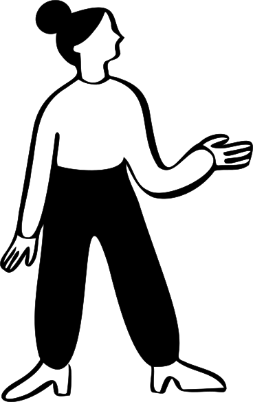 woman standing with her hand up PNG, SVG