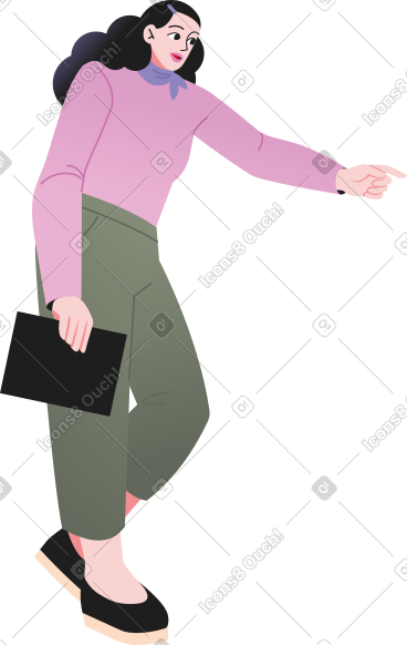 指向的女人 PNG, SVG