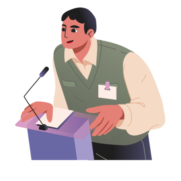 Человек, принимающий участие в конкурсе дебатов в PNG, SVG