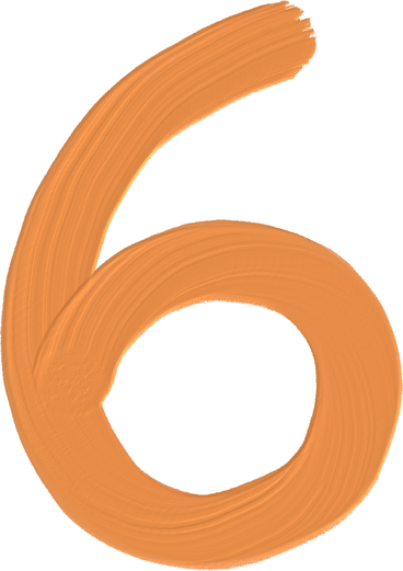 orange number six PNG, SVG
