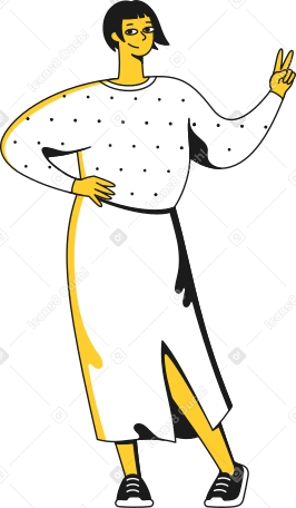 woman showing two fingers PNG, SVG