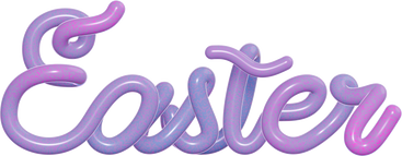 Purple 3D Easter lettering PNG, SVG