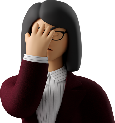 close up of businesswoman in red suit facepalming PNG, SVG