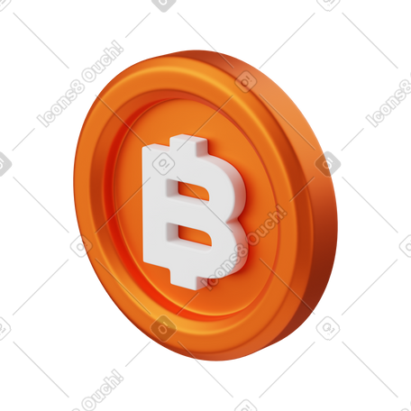 3D bitcoin coin PNG, SVG