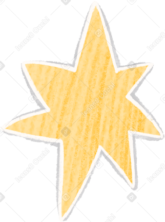 yellow star with seven ends PNG, SVG