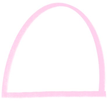 pink crayon half oval PNG, SVG