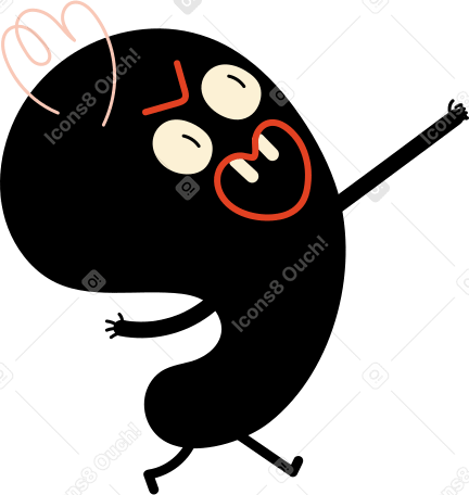 Personnage noir avec une frange PNG, SVG