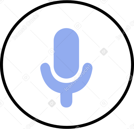 round microphone button animated illustration in GIF, Lottie (JSON), AE