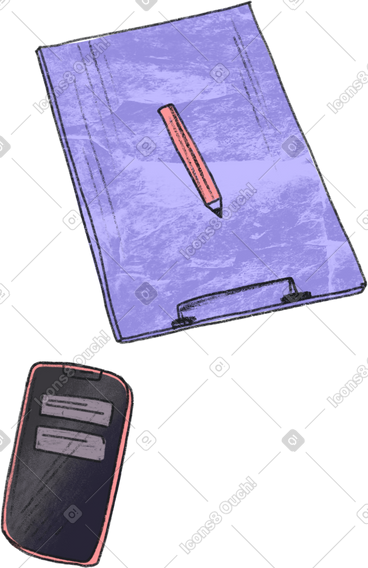 Pencil folder and phone PNG, SVG