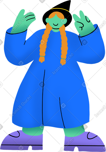 Witch posing for a photo PNG, SVG