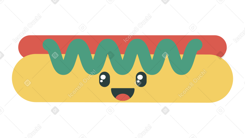 Hot dog Illustration in PNG, SVG