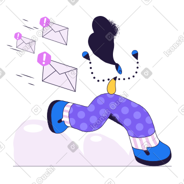 Running away from messages PNG, SVG