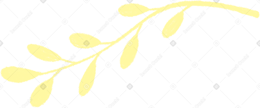 yellow twig with leaves Illustration in PNG, SVG
